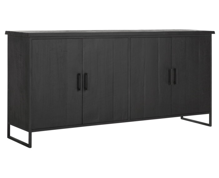 Dresser Beam No.1, 4 doors BLACK,90x190x47 cm, recycled teakwood