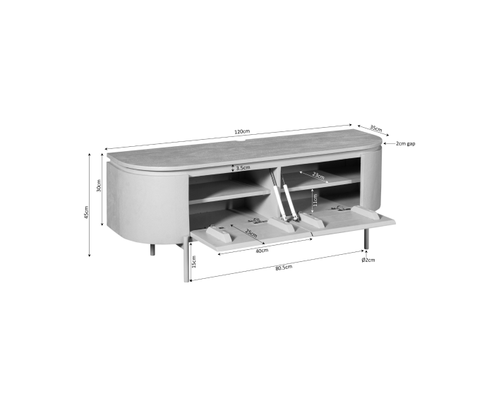 Tv meubel Excellent Naturel | 120 cm