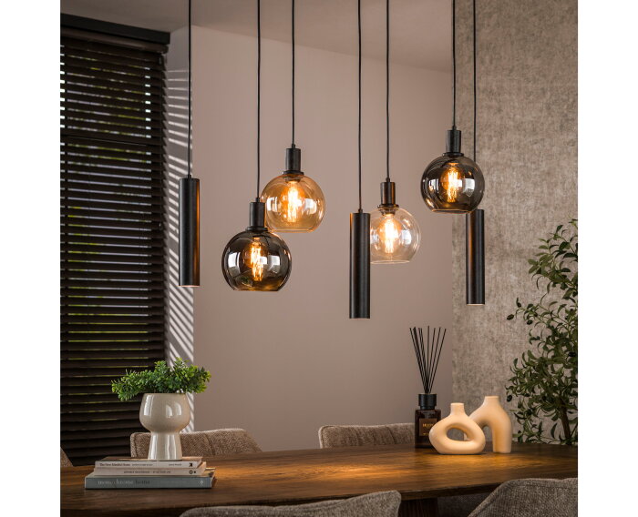Hanglamp 4+3L Sfera tricolore - Artic zwart
