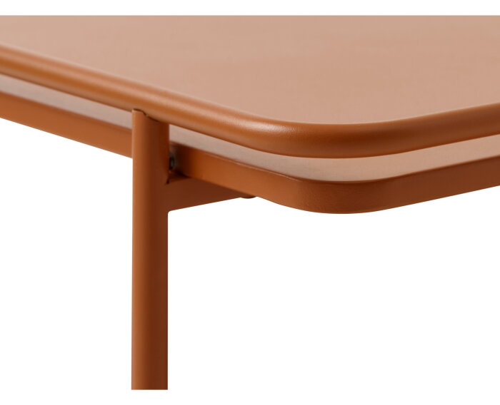 Salontafel Yuba vierkant metaal 75x75 cm - Terracotta