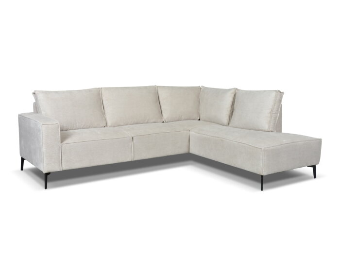 Hoekbank Valenzo Licht Beige - Memphis 4 &ndash; Ottomane Rechts &ndash; 265x210 cm
