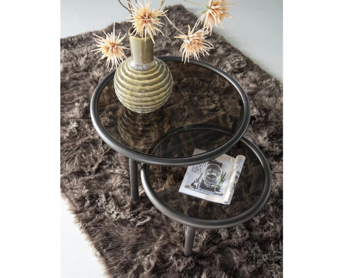 Salontafel set Circo 80x80cm - bruin | Eleonora