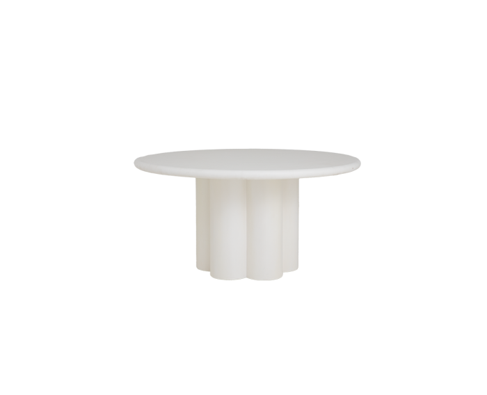 Eettafel Melzo rond beton 130 cm - wit