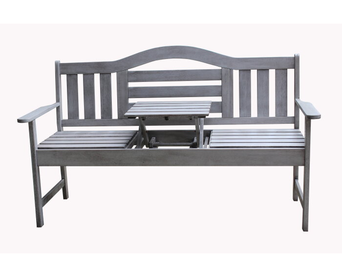 Tuinbank Nevada met verstelbaar tafeltje 150 cm - Grijs