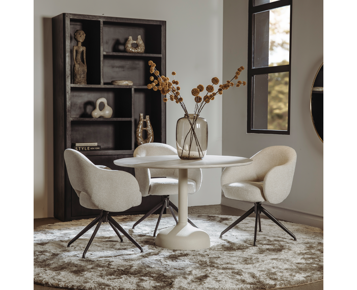 Elba Eetkamertafel gebroken wit rond 120 cm