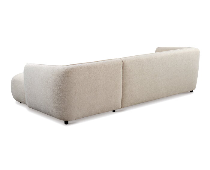 Hoekbank Valerie Bouclé met Chaise Longue Rechts 279x150 cm – Beige - Japandi