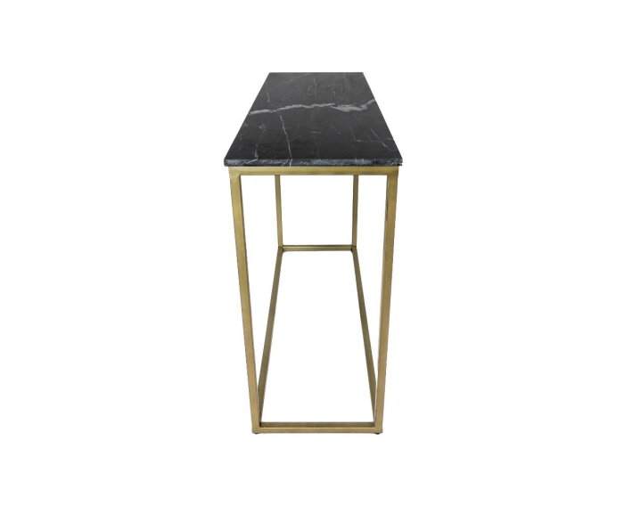 Sidetable Marseille - 100x35x75 - Zwart/goud - Marmer/metaal