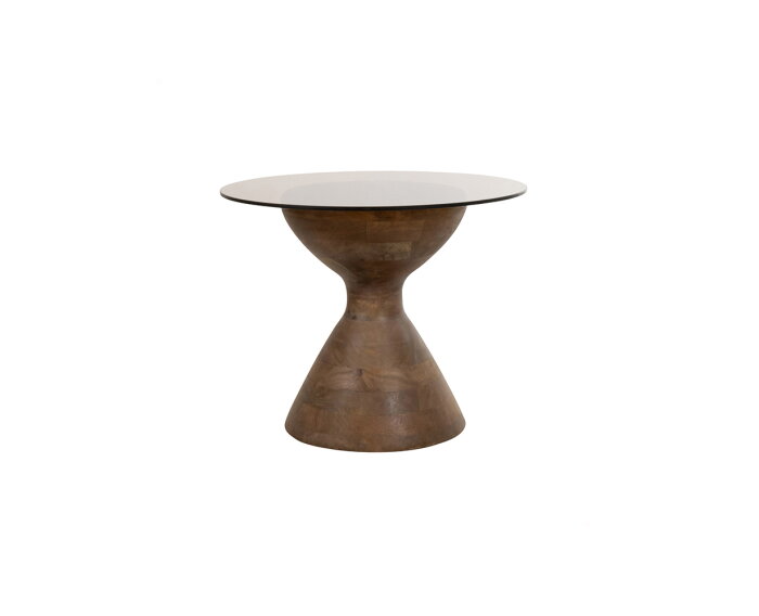 Yves bijzettafel Ø57, H47, Brown Walnut, Smoke glass - Couture Collection