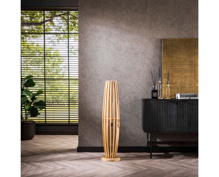 Vloerlamp 2L orbit - Massief mango naturel