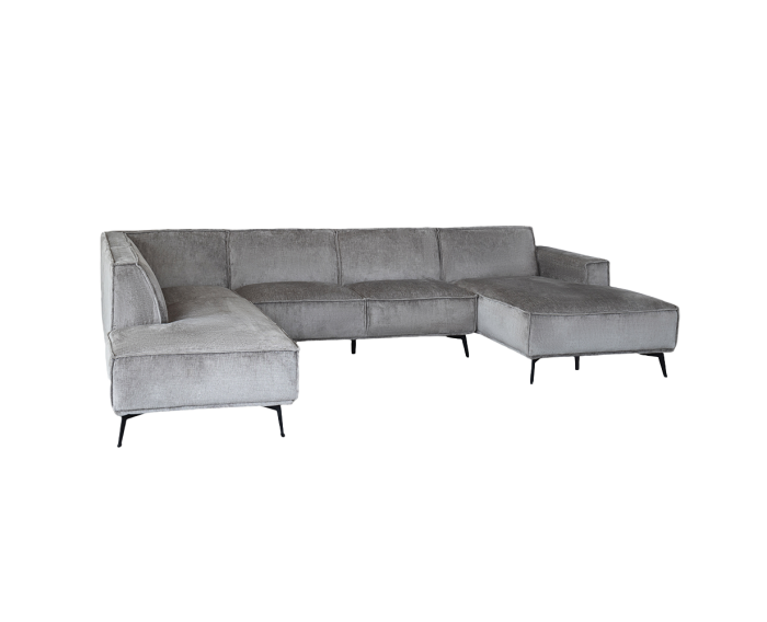 Leeds Chaise R - 2 5 - Ottoman L - Touch 27 Light grey