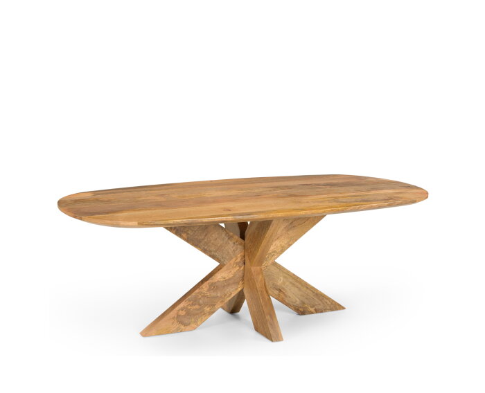 Salontafel Deens Ovaal Runa met Houten Onderstel 130