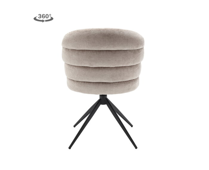 Eetkamerstoel Carro draaibaar Chenille - Ice grey