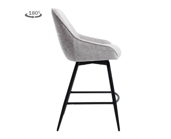 Trino Barstoel - fabric Trenza 08 oyster (draaibaar)
