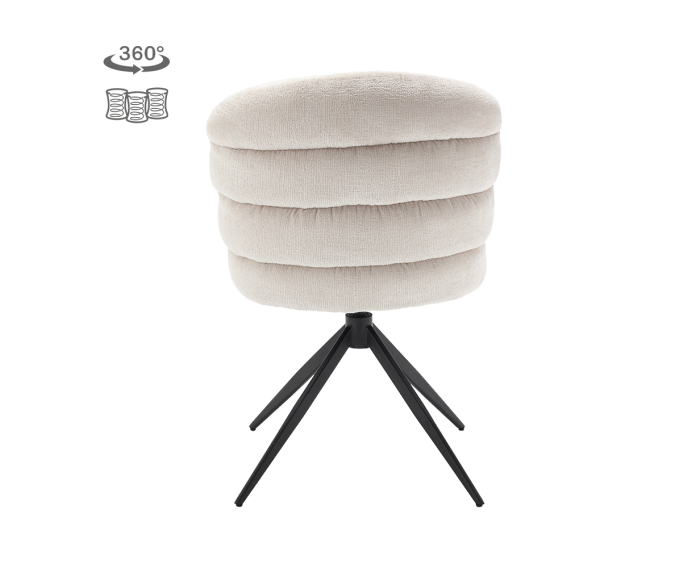 Eetkamerstoel Carro draaibaar Chenille - Almond white