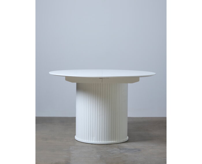 ettafel Nola rond eikenhout uitschuifbaar &Oslash;120-167 cm - wit