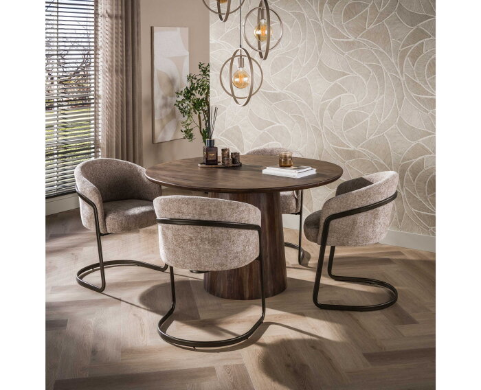 Eettafel Central rond &Oslash;130 - Massief acacia bruin