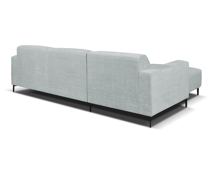 Hoekbank Nolan met Chaise Longue Links &ndash; Cremona Stof - Lichtgrijs - 275x150x84 cm