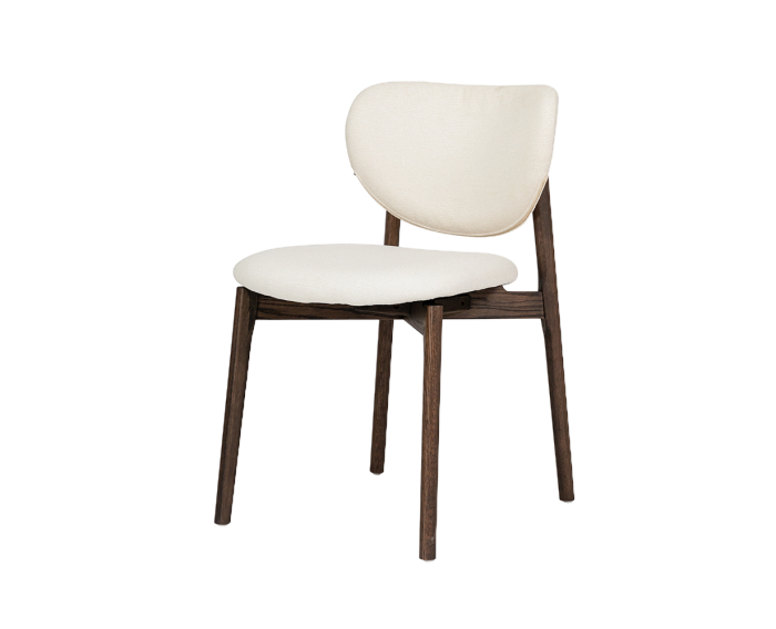 Tower Living Pimonte sidechair  - Espresso - fabric Sahara 102 ivory
