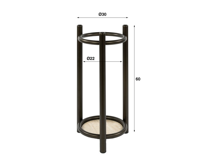 Paraplubak Luno rond - Poedercoat drift brown