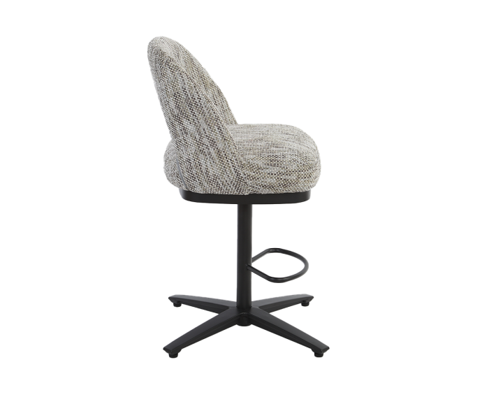 Caldes Barstoel - fabric Ted 8 white-grey (draaibaar)