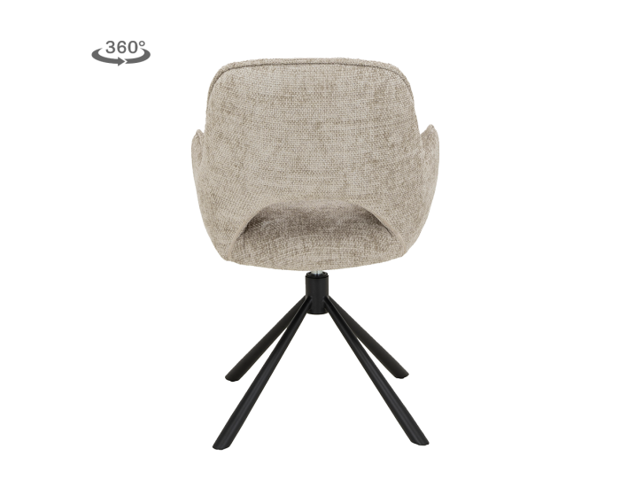 Tower Living Isola eetkamerstoel draaibaar &ndash; Stof haga beige