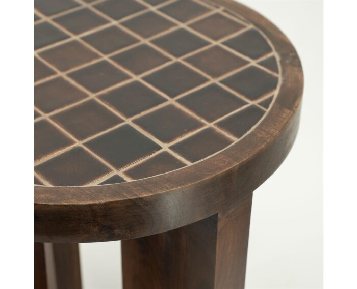 Side table TiledUp 40x40cm - bruin | BY-BOO