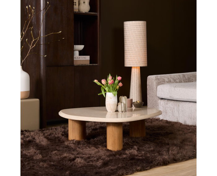 Salontafel Nuv&eacute; XL organisch marmer - beige - 100x90x30 cm