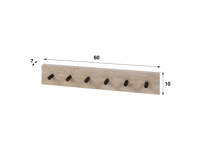 Kapstok Travino 6H - Keramiek travertine