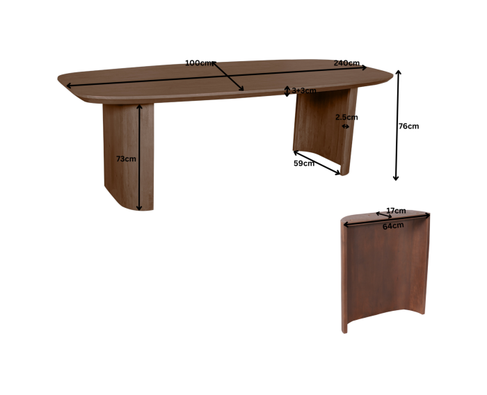 Eettafel Mar&eacute; mangohout - 240 cm | Starfurn