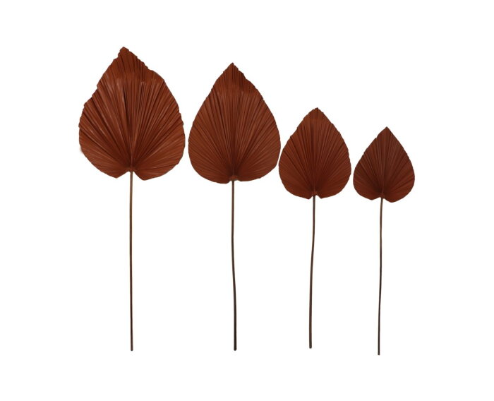 Decoratief palmblad set van 4 - Cognac - Palmblad