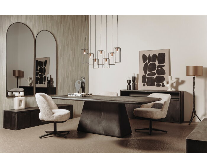 Eettafel Asti rechthoekig mangohout 260x120 cm - Zwart