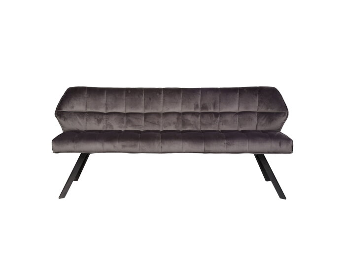 Eetkamerbank Raster Velvet - Antraciet - 180x58x81 cm
