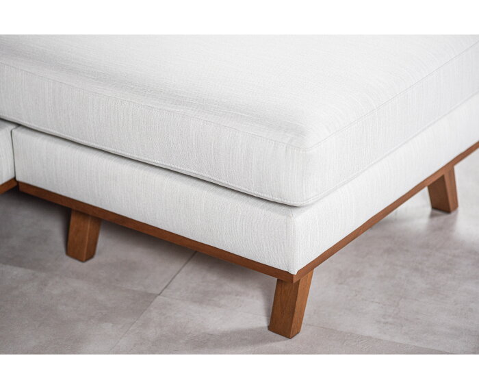U-bank Borneo links Melva beige 3-zits met hoek en ottomaan 290 x 202 cm