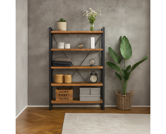 Boekenkast Britt mangohout 160 cm - Naturel