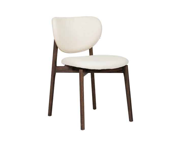Pimonte sidechair  - Espresso - fabric Sahara 102 ivory