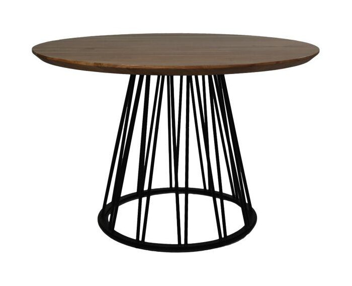 Ronde tafel Zurich - ø120x78 - Naturel/zwart - Acaciahout/metaal