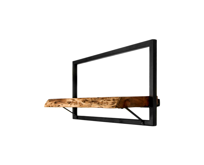 Wandplank Levels Live Edge - 56x32 cm - acacia/ijzer