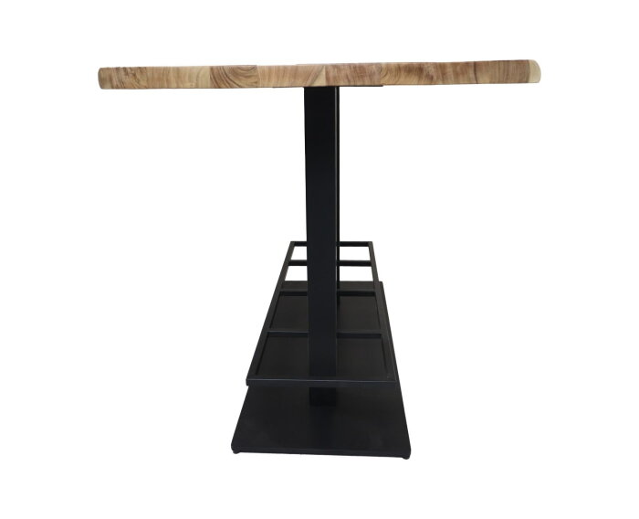 Bartafel onderstel dubbel met voetsteun - 114x45x88 - Zwart - metaal