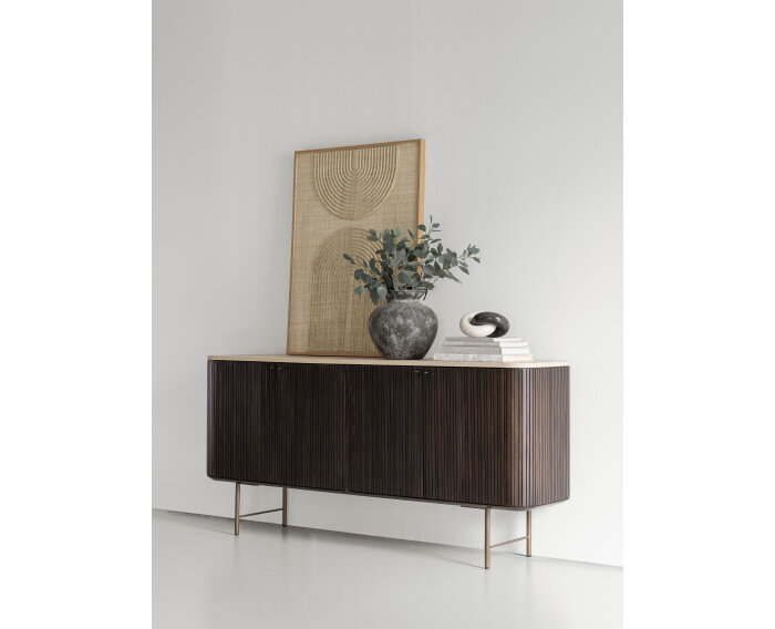 DTP home Maroon Dressoir 4 deurs 85x180x45 cm - mahonie & mortex - Bruin