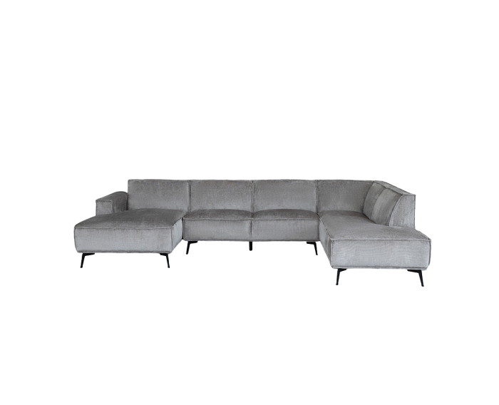 Leeds Chaise L - 2 5 - Ottoman R - Touch 27 Light grey