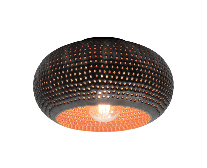 Plafondlamp Disk punch &Oslash;35 cm  - Zwart bruin
