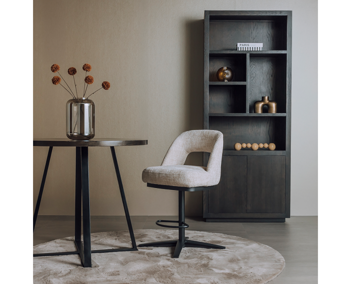 Caldes Barstoel - fabric Ted 24 off-white (draaibaar)