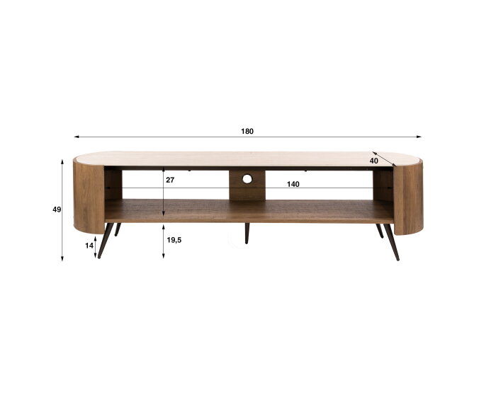 TV-meubel Arcus 180 cm - Keramiek travertin