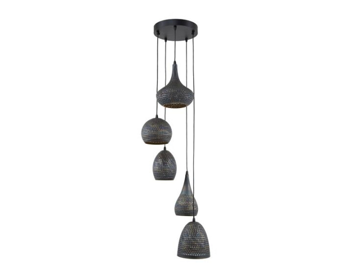 Hanglamp 5L getrapt punch mix - Zwart bruin