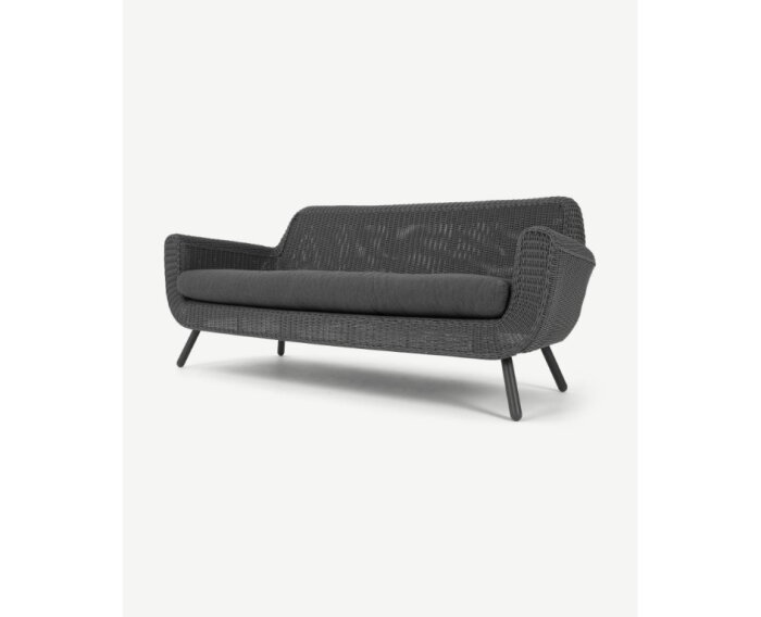 JONAH 3 SEATER SOFA (000314)  -  STEEL DARK GREY