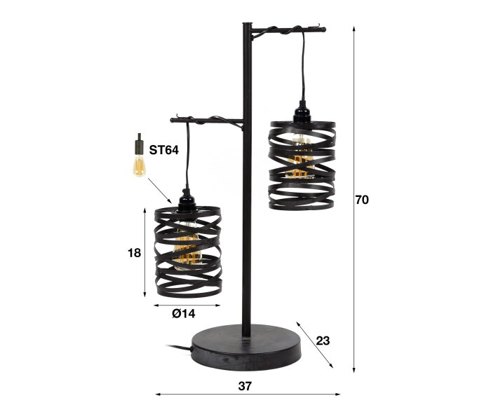 Tafellamp Spindle 2 lampen | Ray