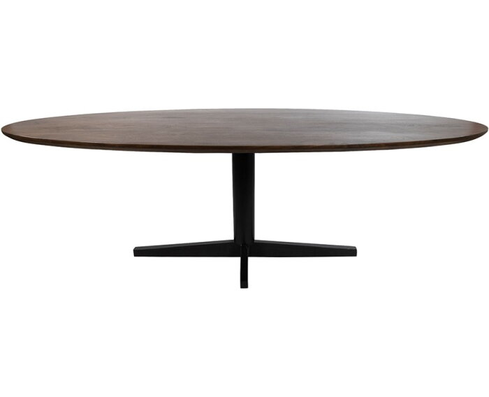 Eetkamertafel 190, ovaal, poot Black, Mango Brown Walnut - Scorpio Table Collection