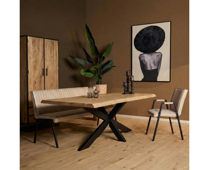 Boomstamtafel Dakota Naturel Mangohout 140x80 cm