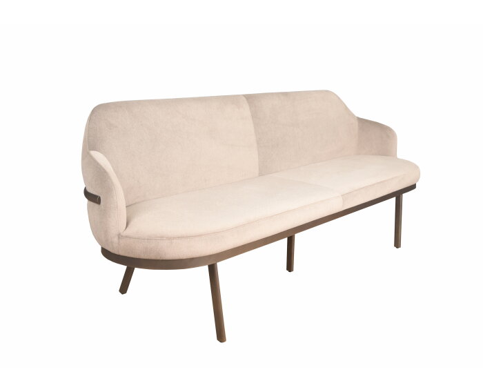 Eetkamerbank New York - Lana taupe 12 - anodic bruin - 180 cm