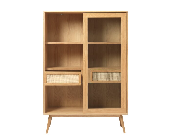 Vitrinekast Barrali eiken 160 cm - Naturel
